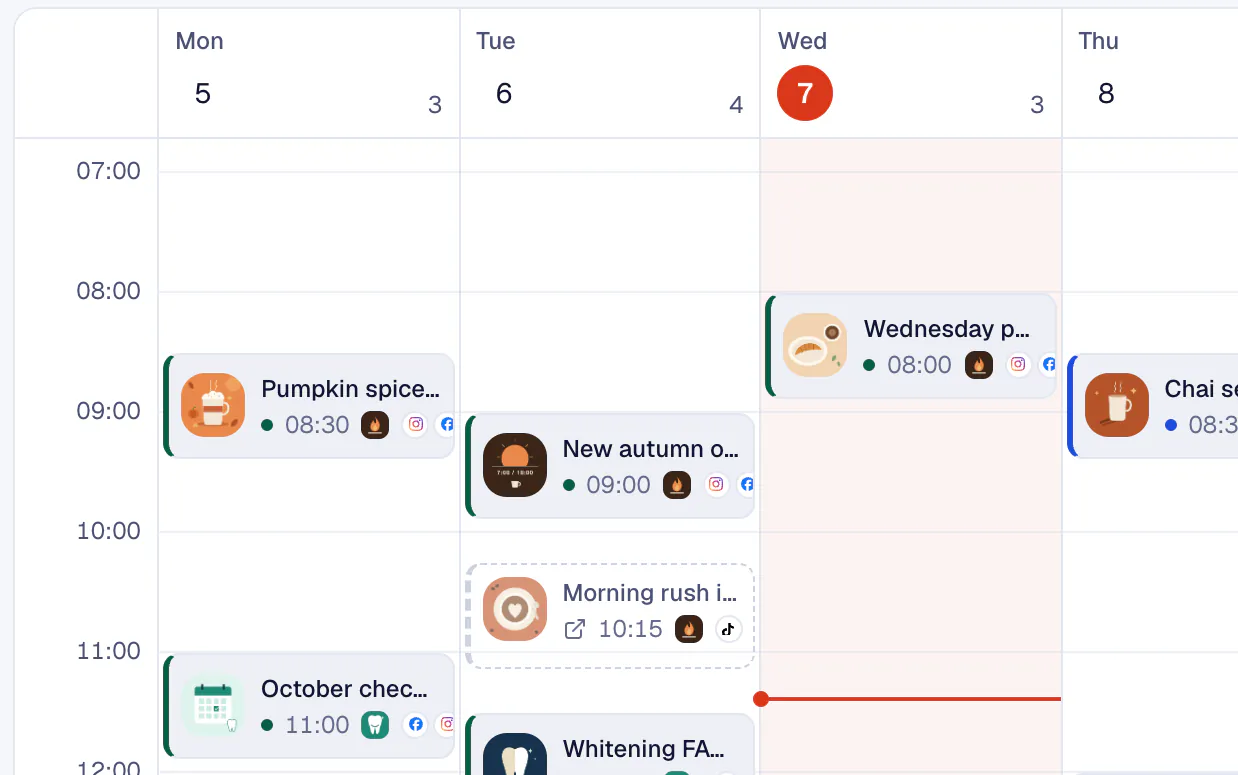 A week of posts on the calendar