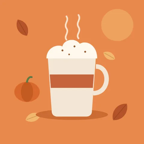 Sample post image: an illustrated pumpkin spice latte